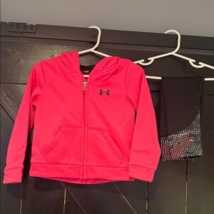 Under Armour Kids Bright Pink Zip-Up Hoodie